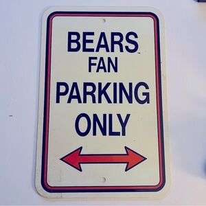 Vintage 1980’s Chicago Bears FAN PARKING ONLY Sign